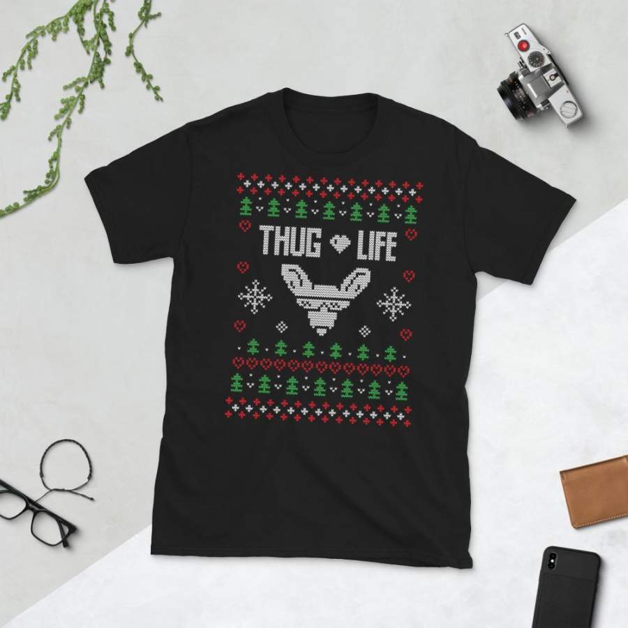 Thug Life Transparent For Christmas Ugly Sweater Design Short-Sleeve Unisex T-Shirt