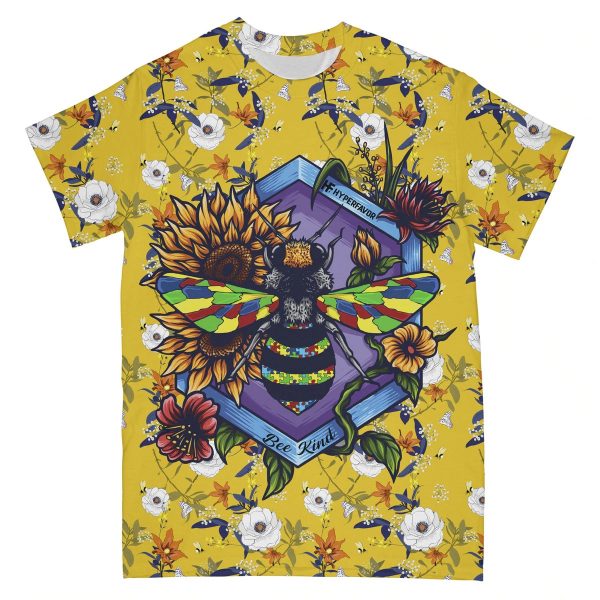 Bee Kind Autism Unisex T-Shirt For Men Women Kid Autism Awareness Shirts Gifts Family Ht