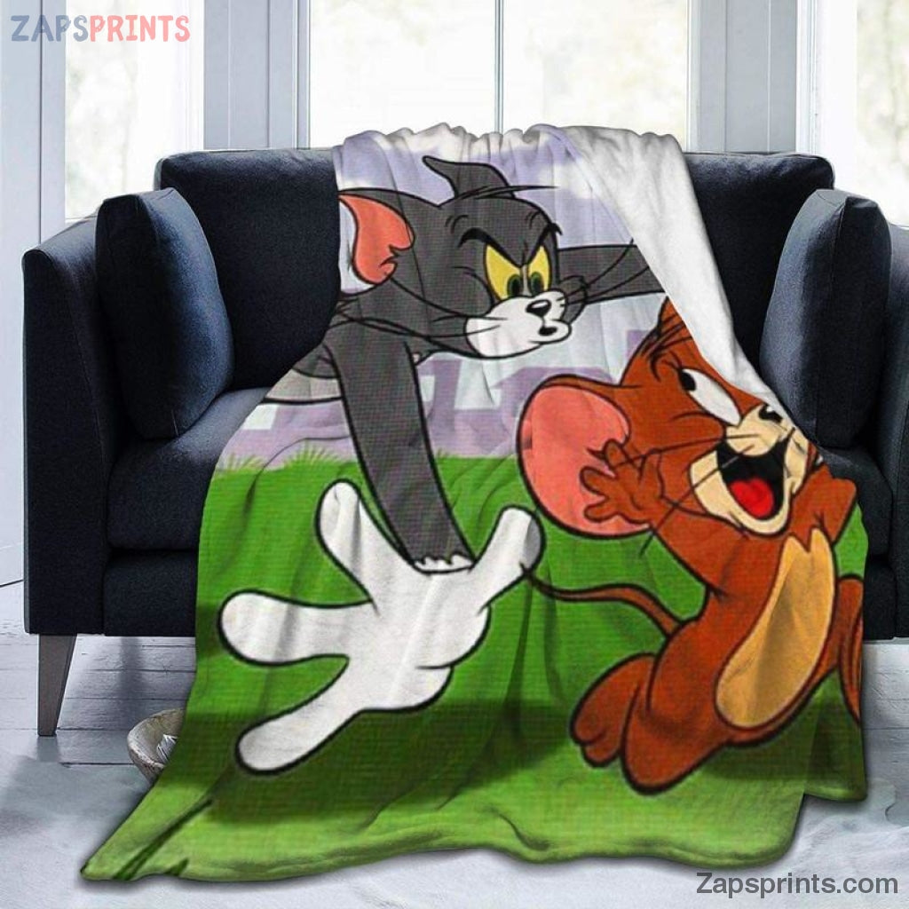 Tom And Jerry Chase Cartoon Blanket