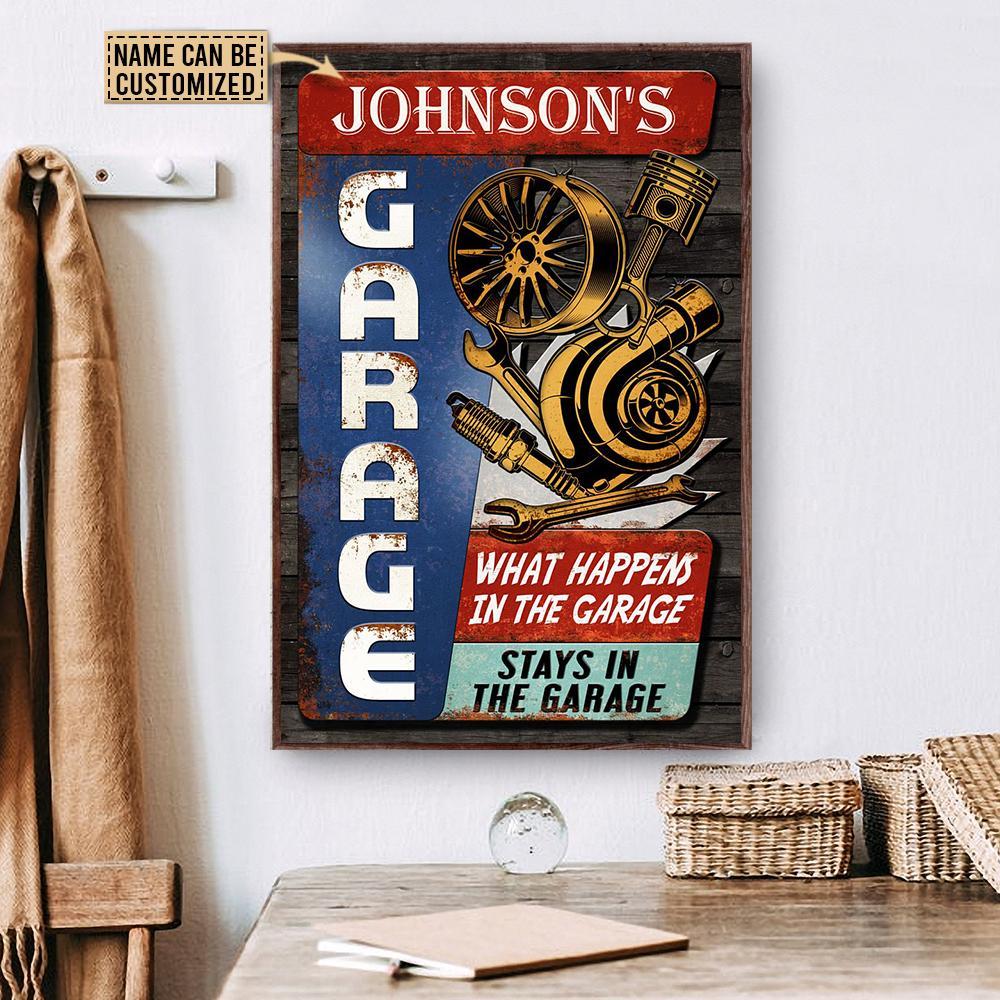 Aeticon Gifts Personalized Auto Mechanic Garage Canvas Mom Dad Gift Home Decor