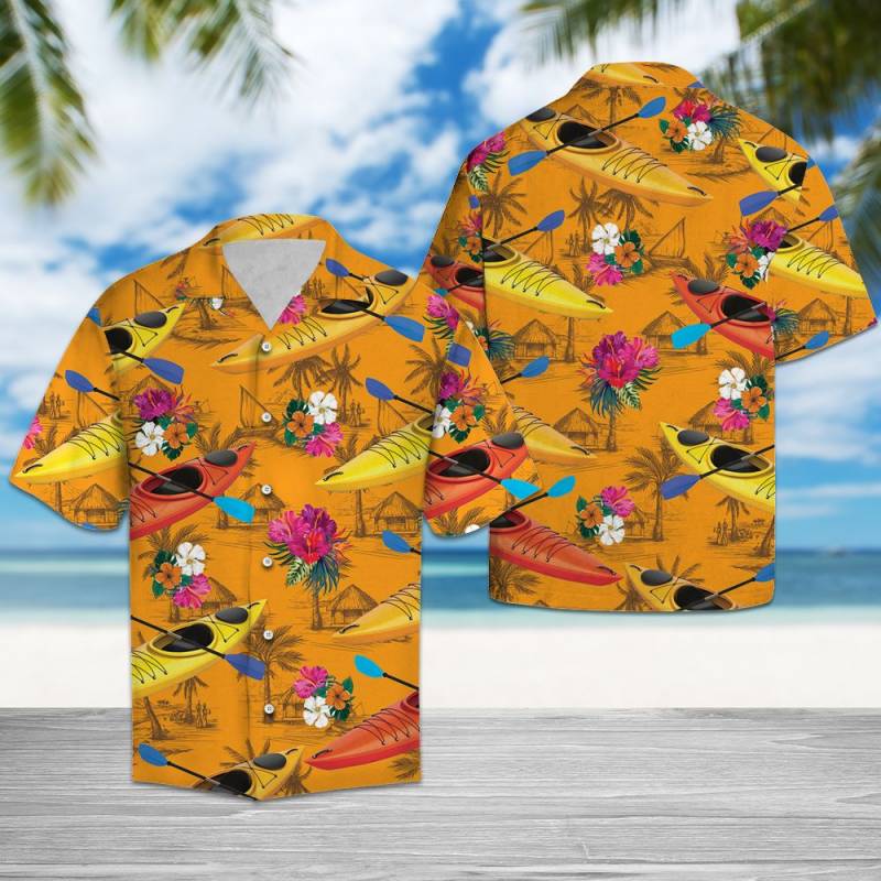 Kayak Tropical Flowers Hawaii Shirt Ha39185