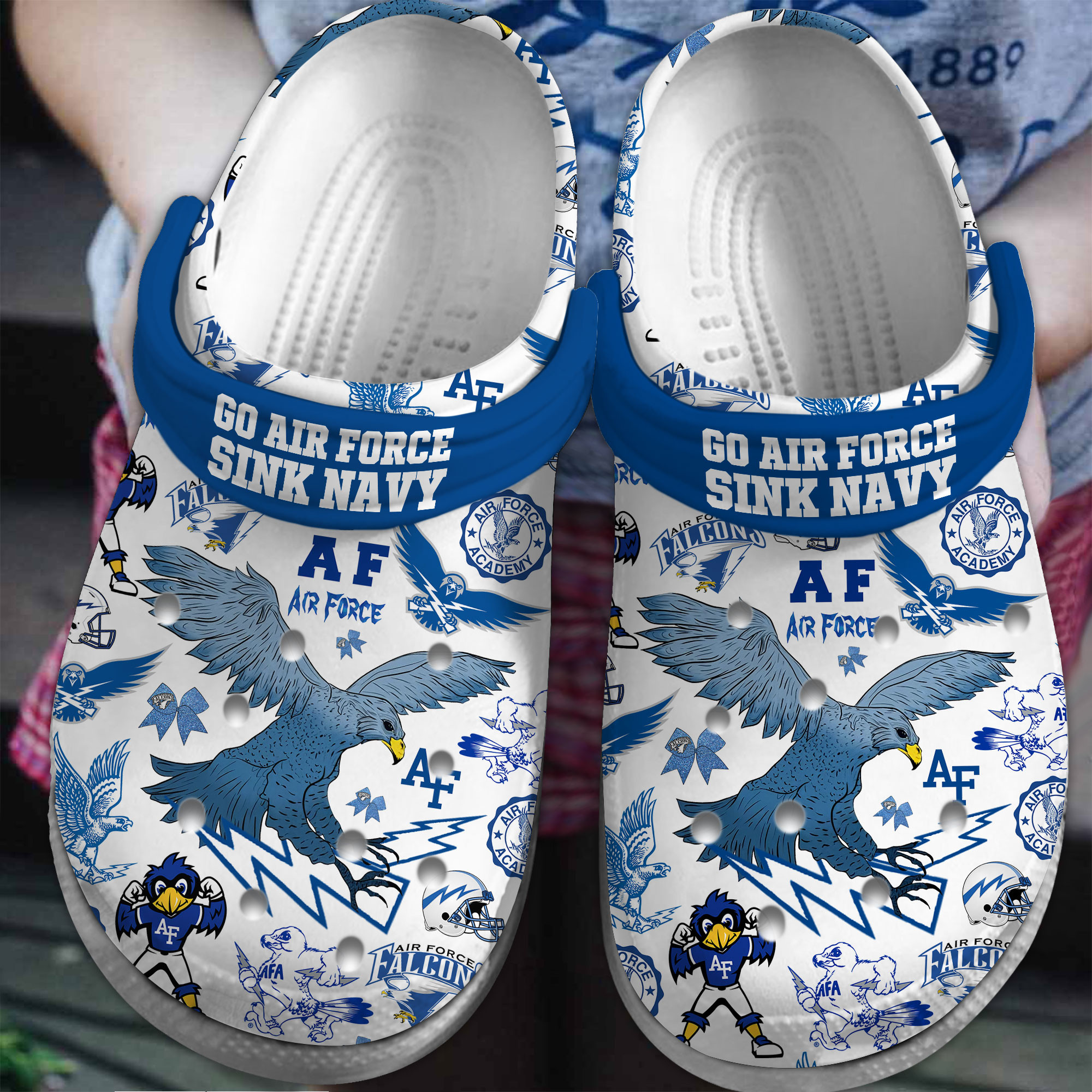 Air Force Falcons NCAA Sport Crocss Crocband Clogs Shoes Comfortable For Men Women and Kids