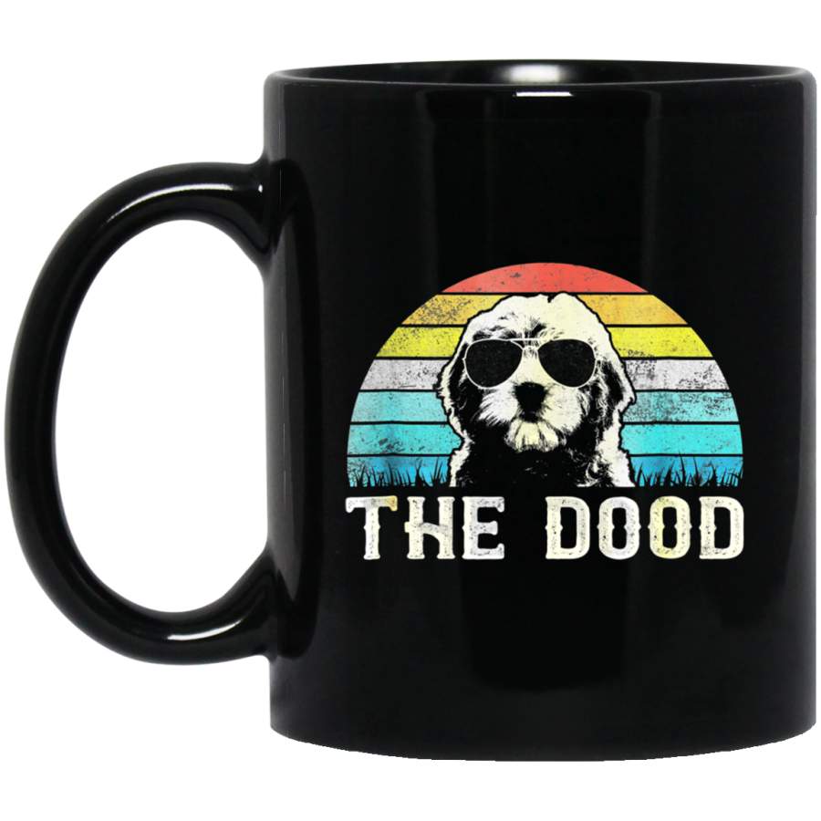 Vintage Goldendoodle The Dood – Gift Dad Mom Kids Mug Black Mug