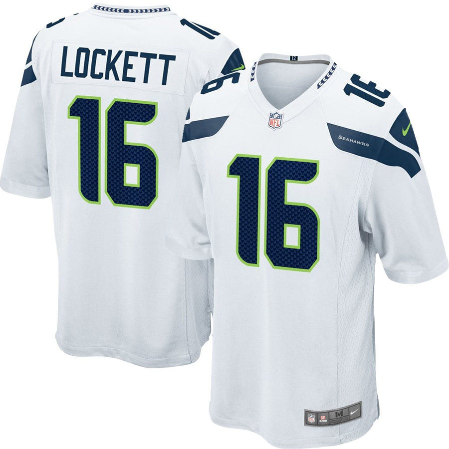 Tyler Lockett Seattle Seahawks Game Jersey White NFL