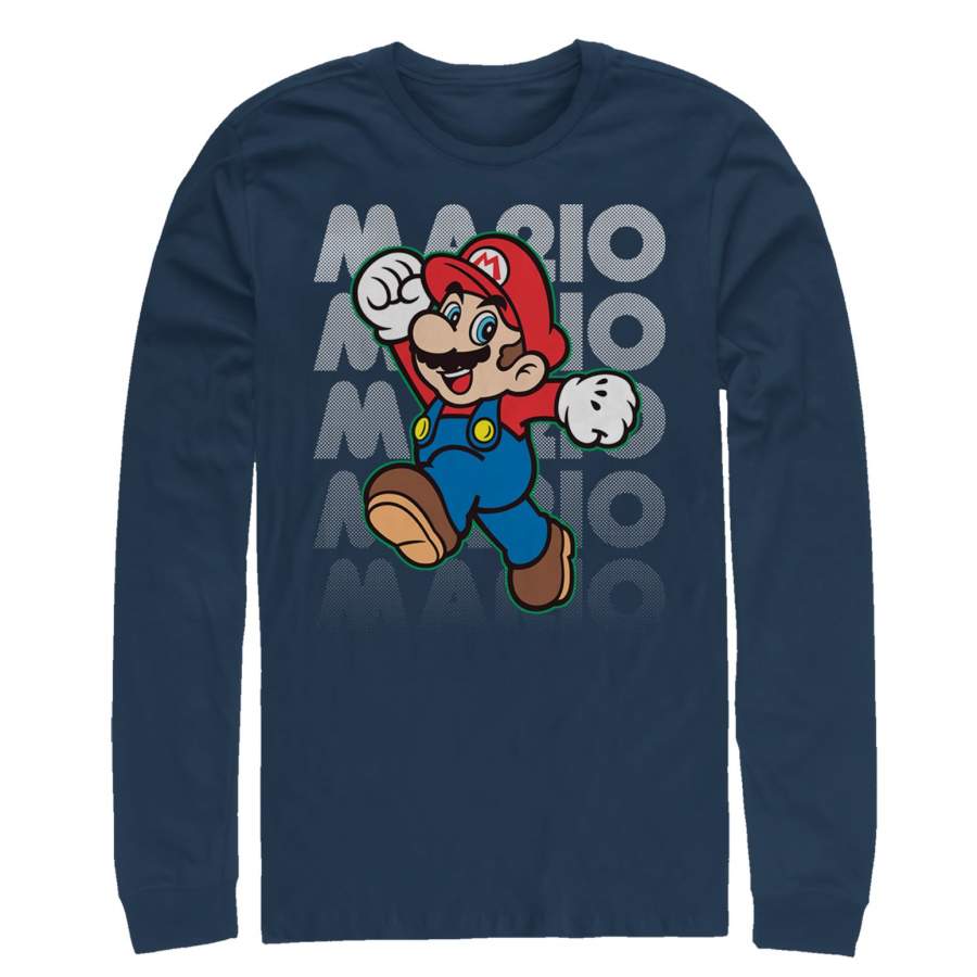 Nintendo Men's Super Mario Jump  Long Sleeve Shirt