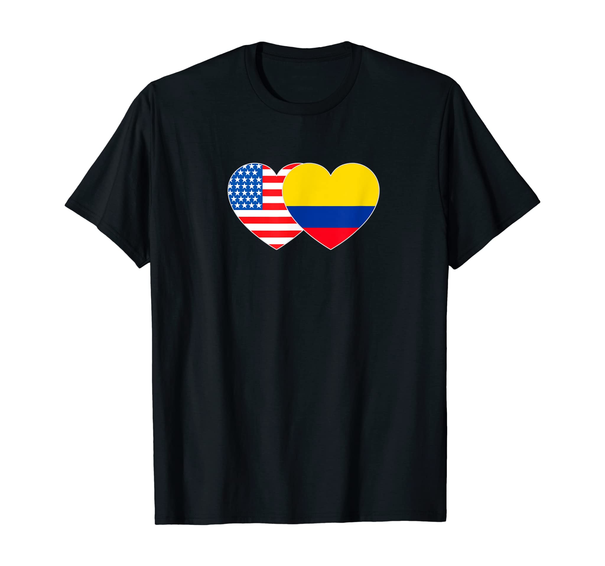 Colombia&USA Flag Twin Heart for Colombian Americans Patriot T-Shirt