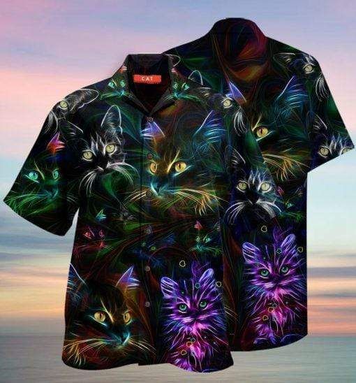 Colorful Cat Aloha Full Printing Hawaiian Shirts #v