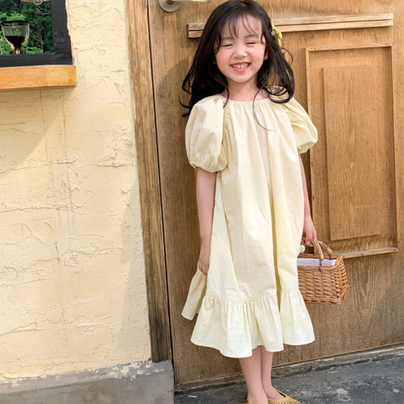 2021 Spring Summer New Arrival Girls Fashion Korean Design Dress Kids Cotton Dress Girls Dress alx