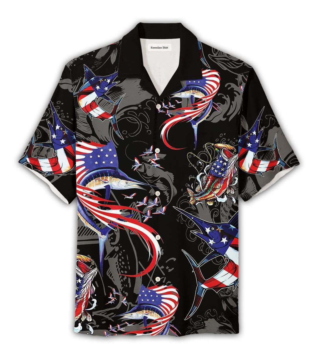 Us Flag Fish Style Fishing Hawaii Shirt Fishing State