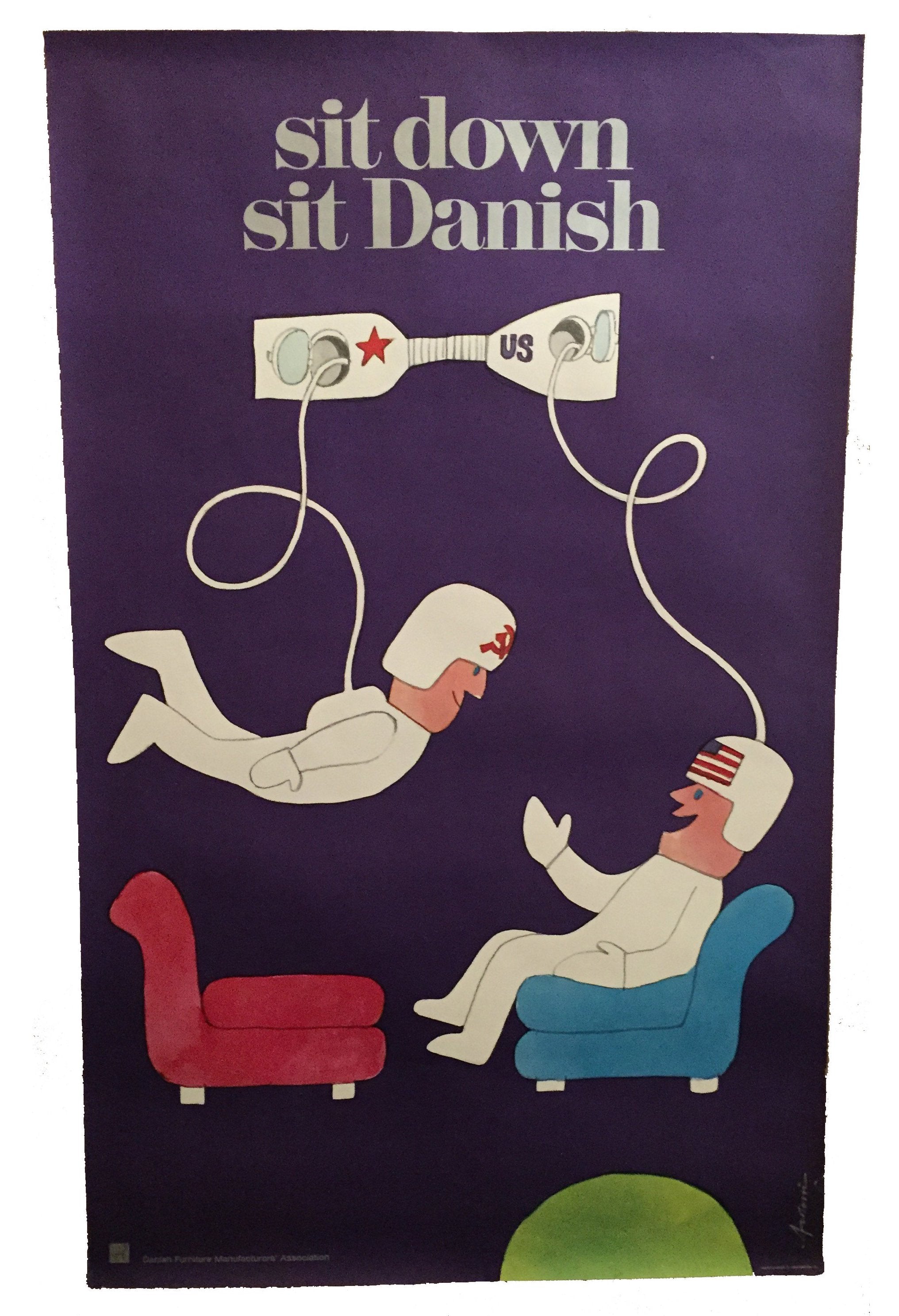 Vintage Sit Down Sit Danish “Furniture” Poster