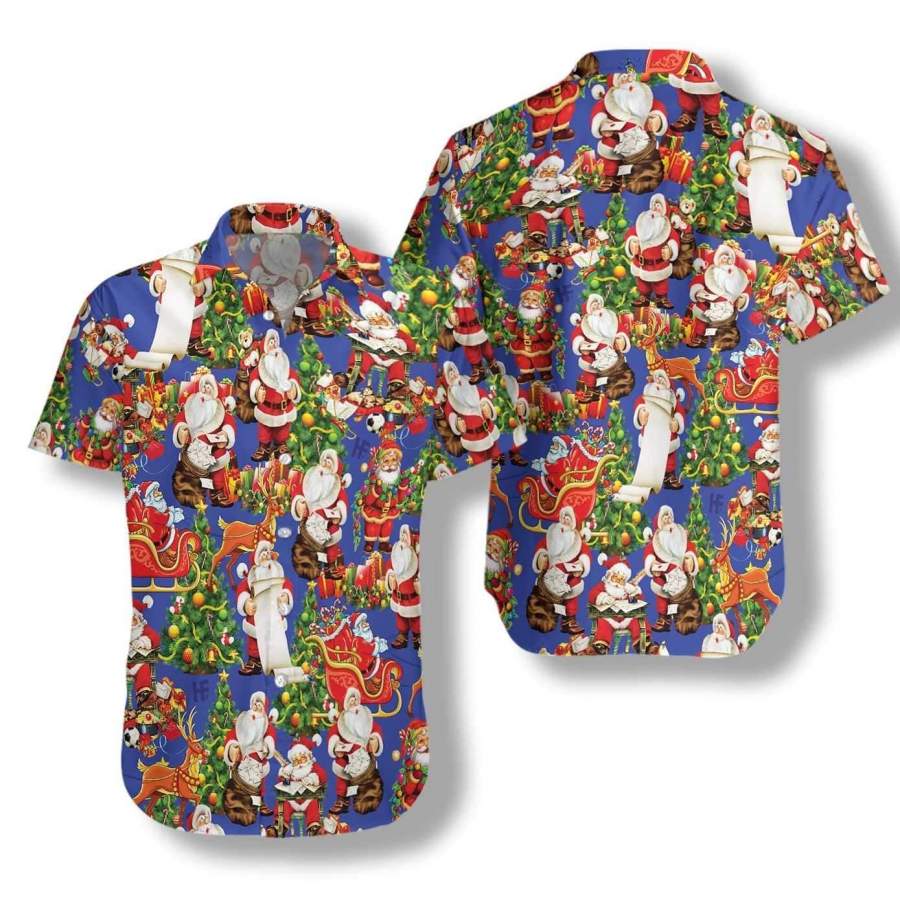 Pattern Christmas Santa Claus Hawaii Aloha Shirts Ha51696