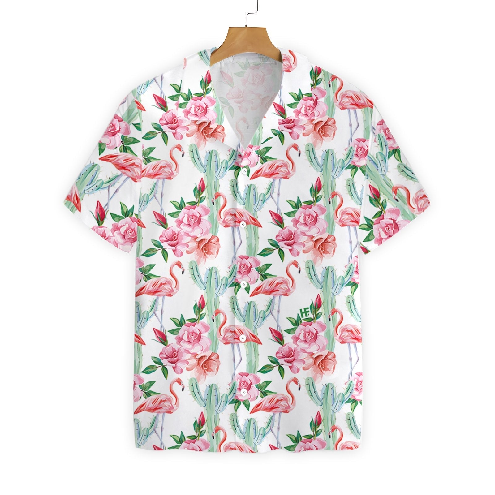 Unifinz Flamingo Aloha Shirt White Cactus Hawaii Hawaiian 2022 Ha44859