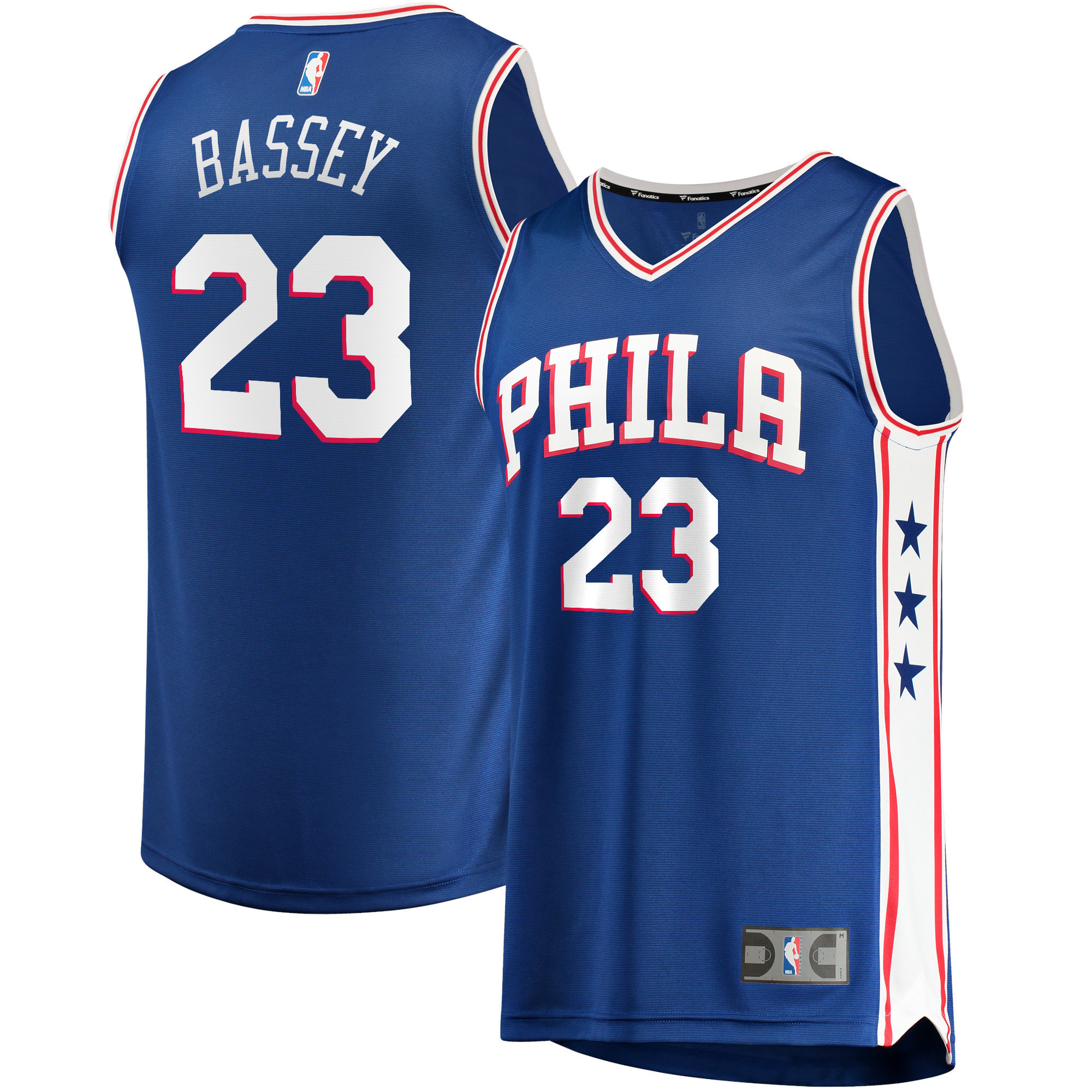 Charles Bassey Philadelphia 76ers Fanatics Branded 2021/22 Fast Break Replica Jersey – Icon Edition – Royal NBA