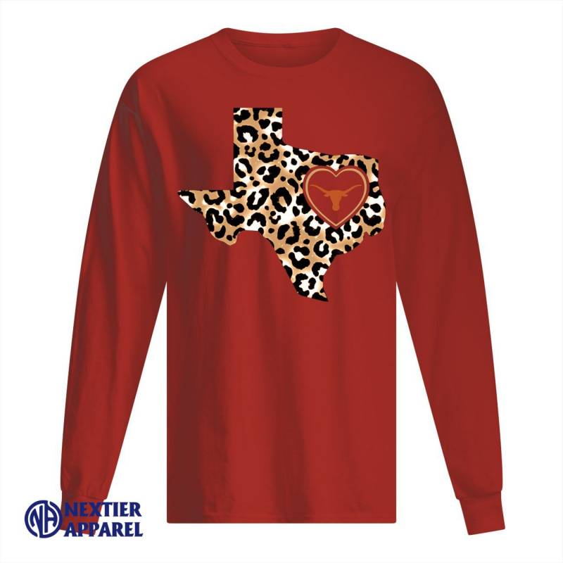 Texas Longhorns leopard layer shirt Men’s Long Sleeved T-Shirt