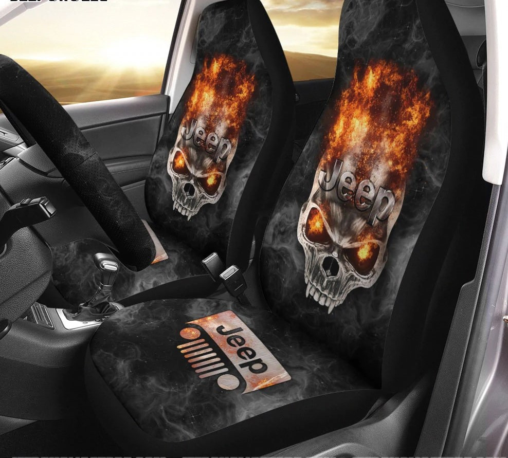 Jeep Skull Vampire Car Seat Cover