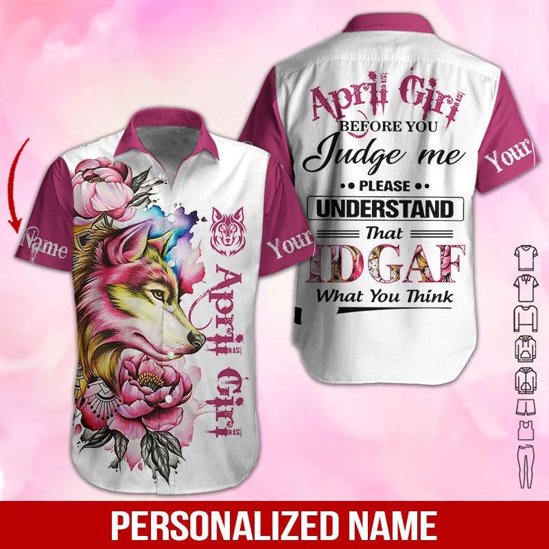 April Girl Custom Name Hawaii Shirt For Men Women Ha91865