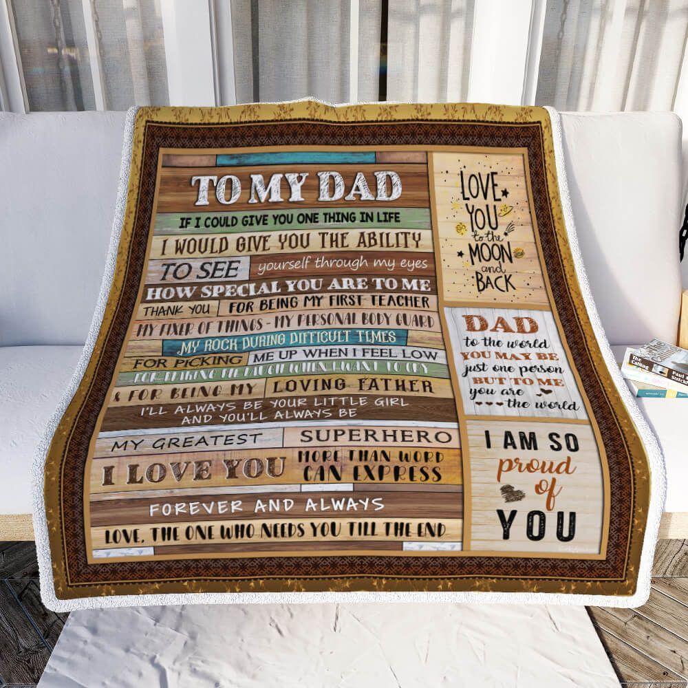 To My Dad, I Love You More Than Word Can Express Sofa Throw Blanket