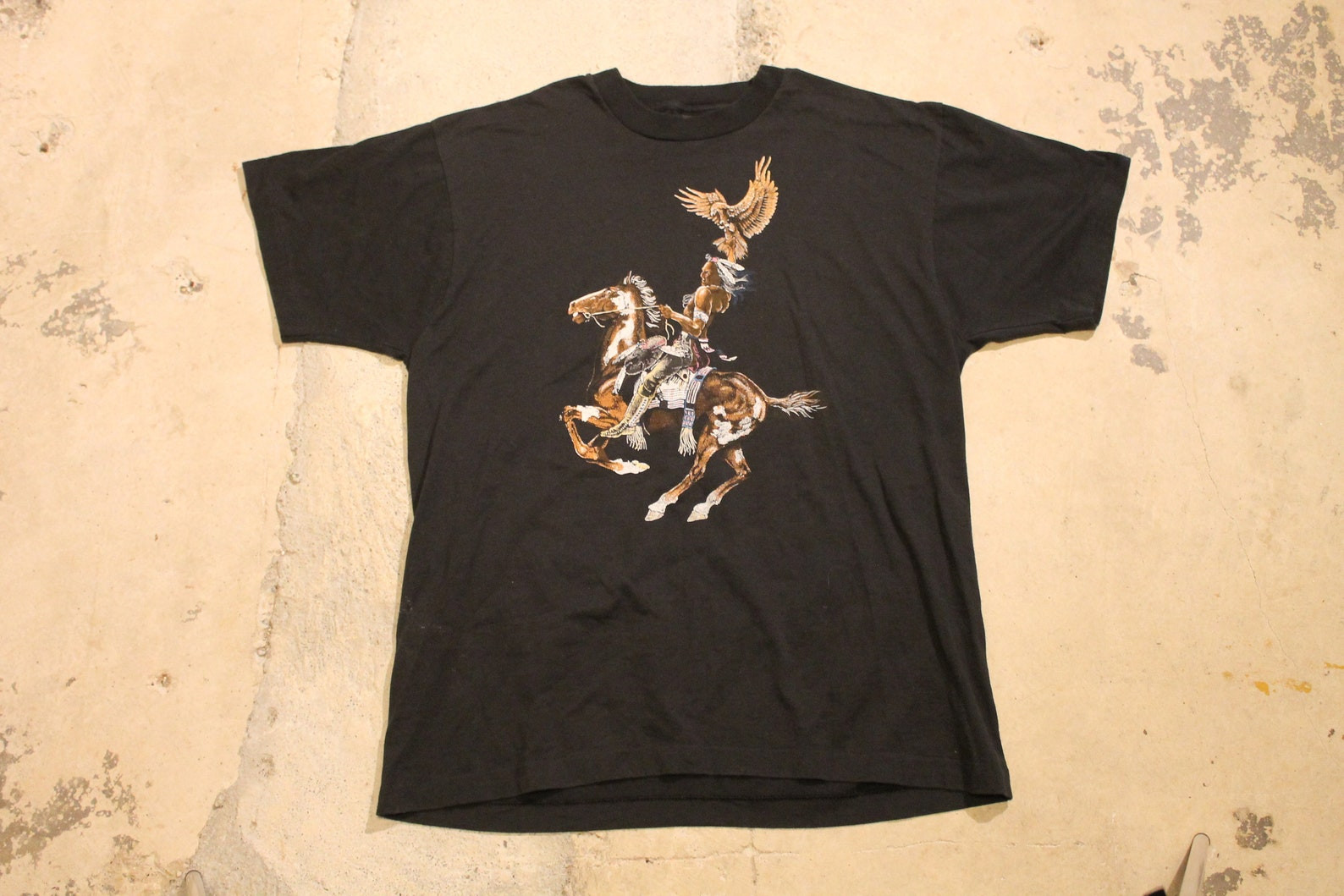 Vintage T Shirt  Native American  Ab Graphic  Animal  Horse  Eagle  80S  90S  Streetwear Fashion  Usa