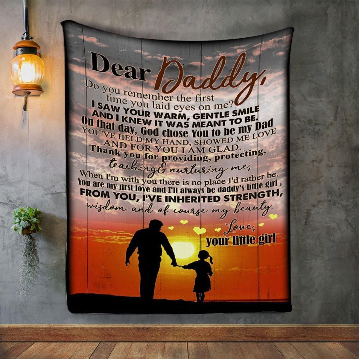 To My Daddy From Daughter  – Best Idea Gift From Daughter For Dad, Gift For Home Decor, Gift For Family  – Fleece Blanket