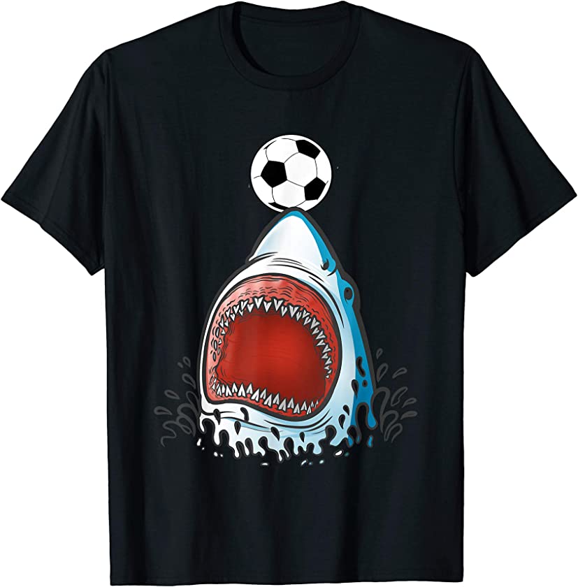 Shark Soccer Shirt, Funny Cute Animal Lover Sports Gift Boys