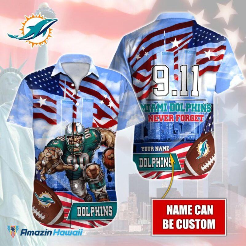 Miami Dolphins Nfl-Hawaiian Shirt Custom T-41102, Custom Hawaiian Shirt, Hawaiian Beach Short