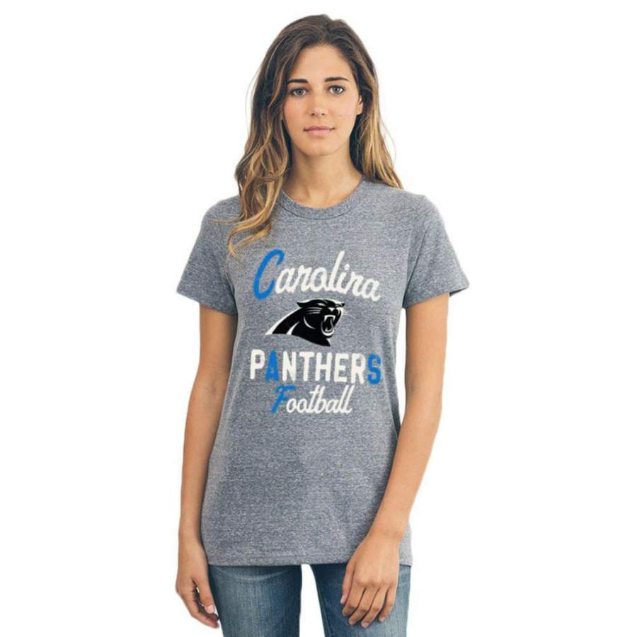 Carolina Panthers – Letters And Logo Touchdown Tri-Blend Juniors T-Shirt