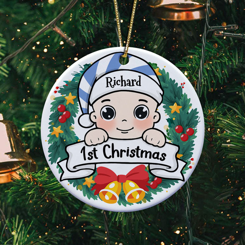 Baby’S First Christmas, Christmas Wreath Ornament, Personalized Christmas Ornaments, Custom Ornament For Baby