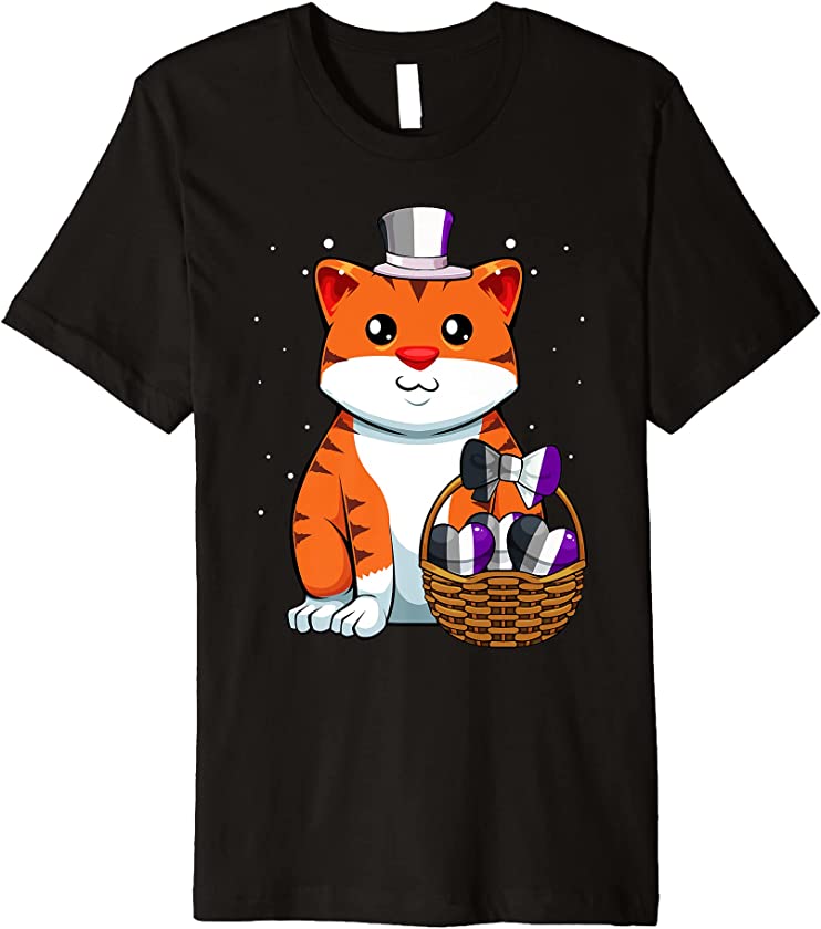 Asexual Cat Easter Egg LGBT-Q Kitten Asexuality Ace Pride Premium T-Shirt