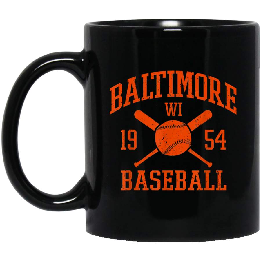 Baltimore Baseball Vintage Oriole Retro Gift Mug 11 oz 15 oz Black Mug