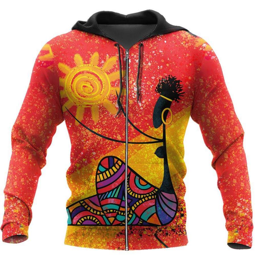 African Girl and Star Hoodie-ML