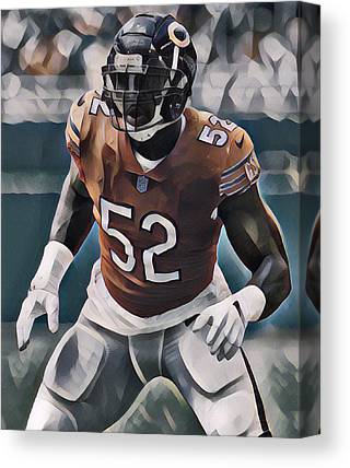 Khalil Mack Chicago Bears Abstract Art 10 Joe Hamilton Canvas Print