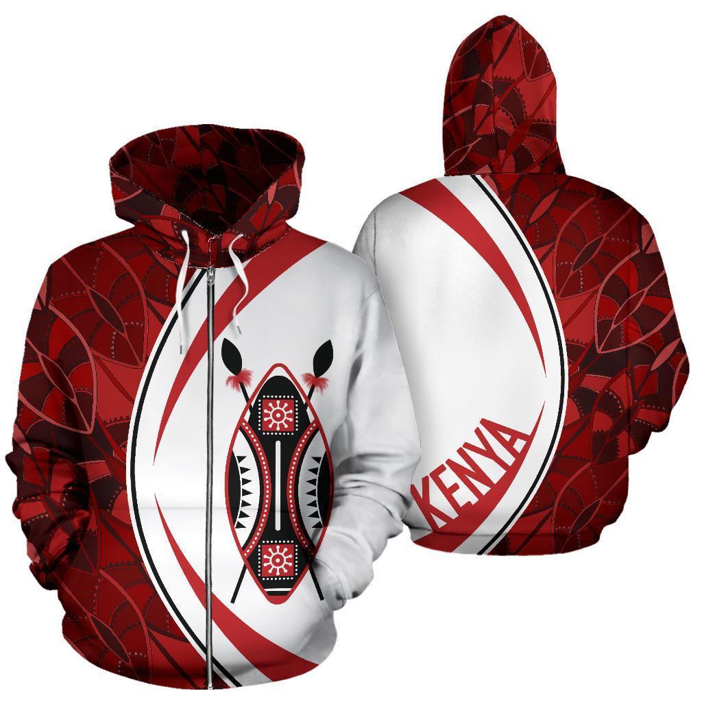 Greek Life Hoodie Kenya Shield Zip Hoodie Circle Style Karipun