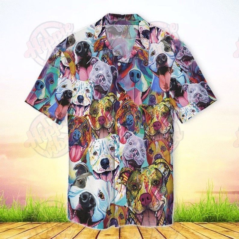 Life Is Better With A Pitbull Multicolor Amazing Design Hawaii Shirt Ha86174