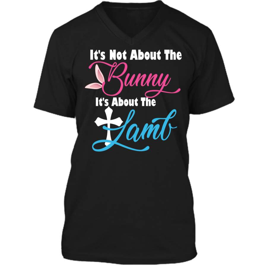 Its Not About The Bunny Its About The Lamb Easter T-Shirt1 Mens Printed V-Neck T