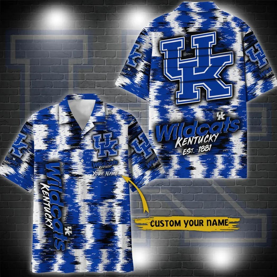 Kentucky Wildcats Aloha Hawaiian Shirt Custom Your Name, Ncaa Hawaiian Shirt
