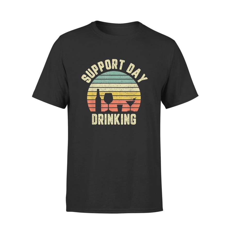 Black Vintage Support Day Drinking Shirt – Standard Tee