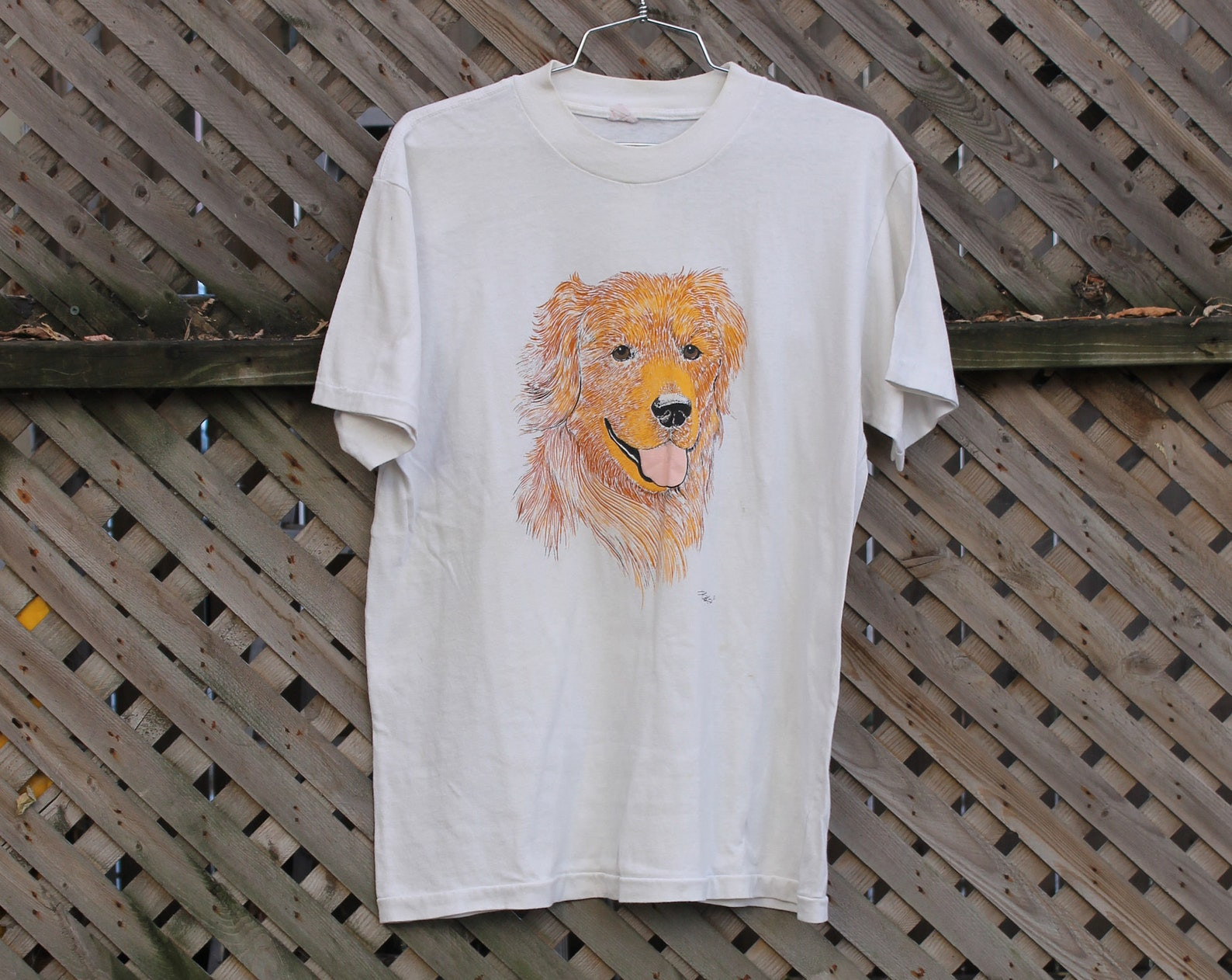 Vintage T Shirt  Dog Head Graphic  Big Pet Animal  80S  90S  Streetwear Fashion