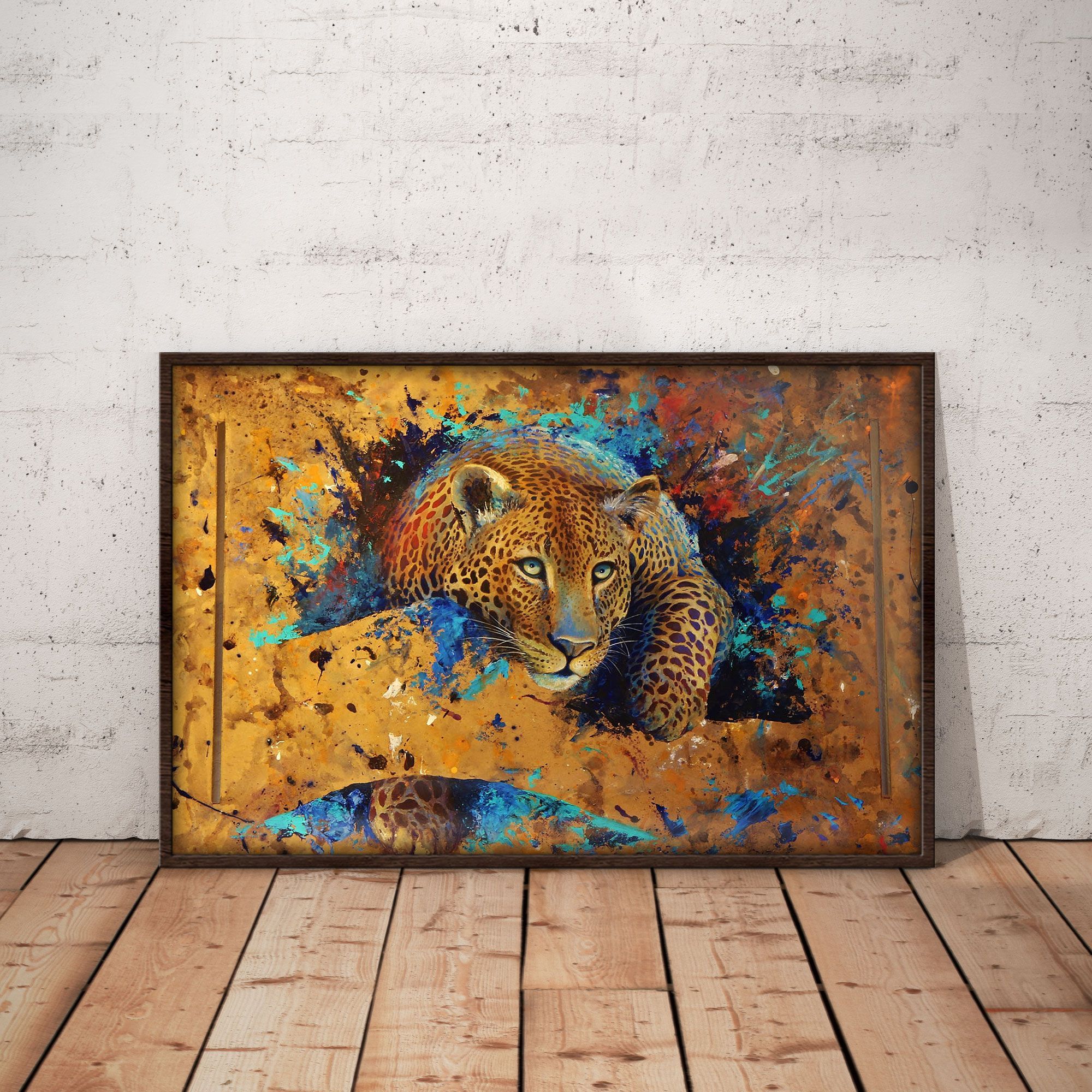 B1806 G867 Leopard Painting Art Poster & Canvas