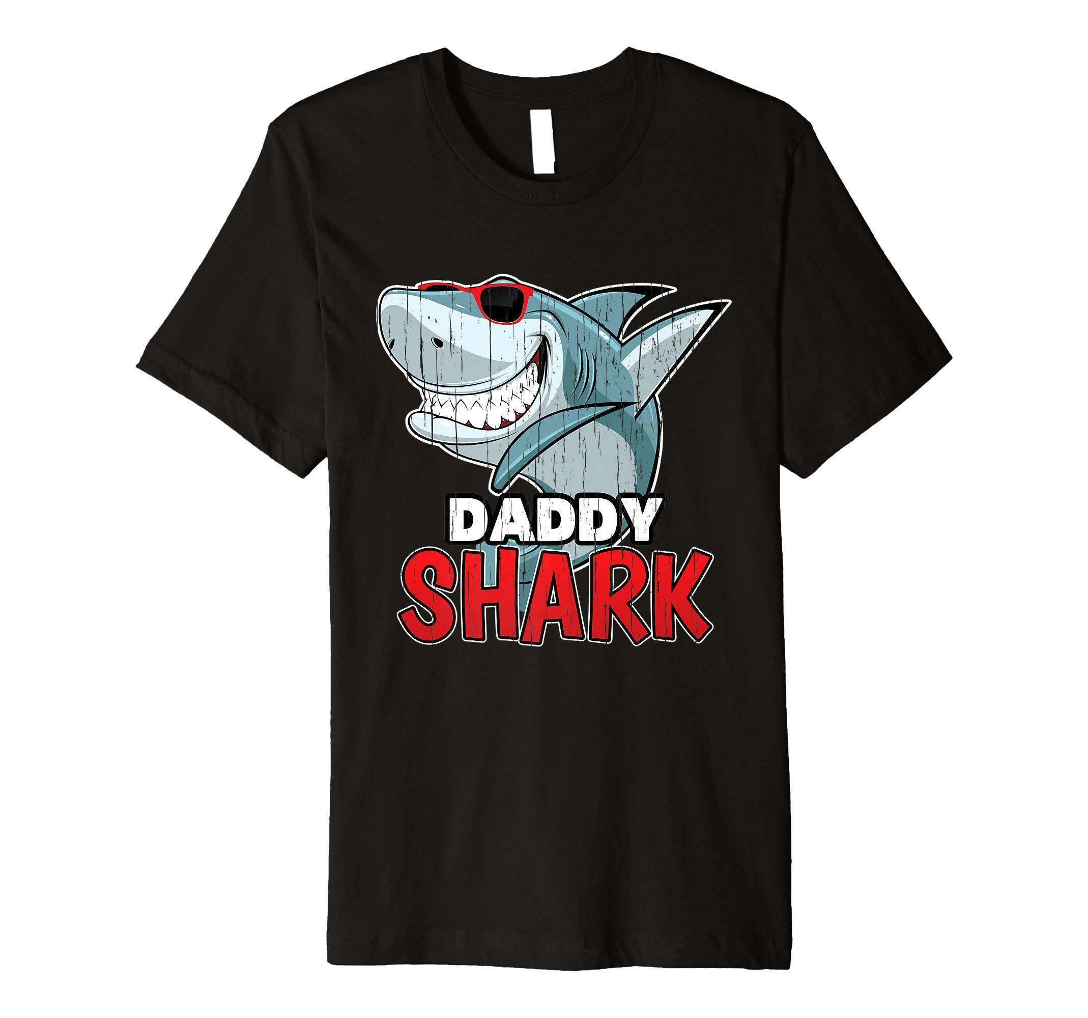 Dabbing Daddy Shark Fathers Day Gift Matching Premium T-Shirt