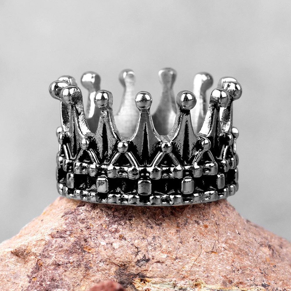 Vintage Stainless Steel Crown Ring