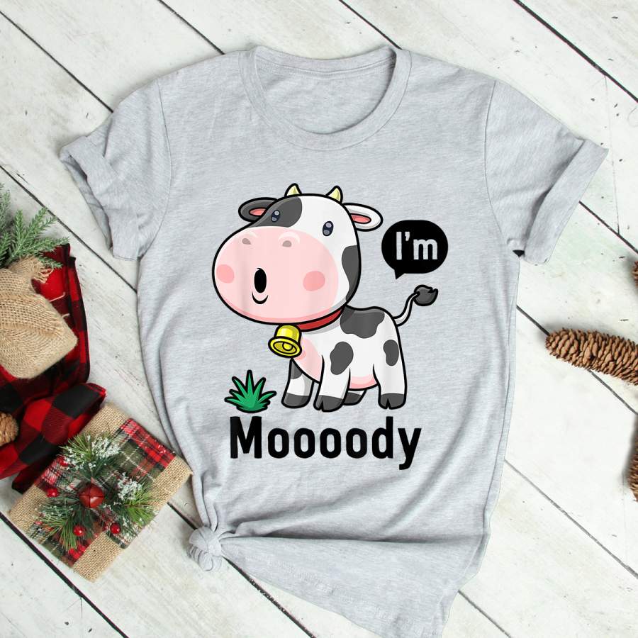 Cow Print Moooody Sorry Bit Moody Today Cute Moody Cow T-Shirt