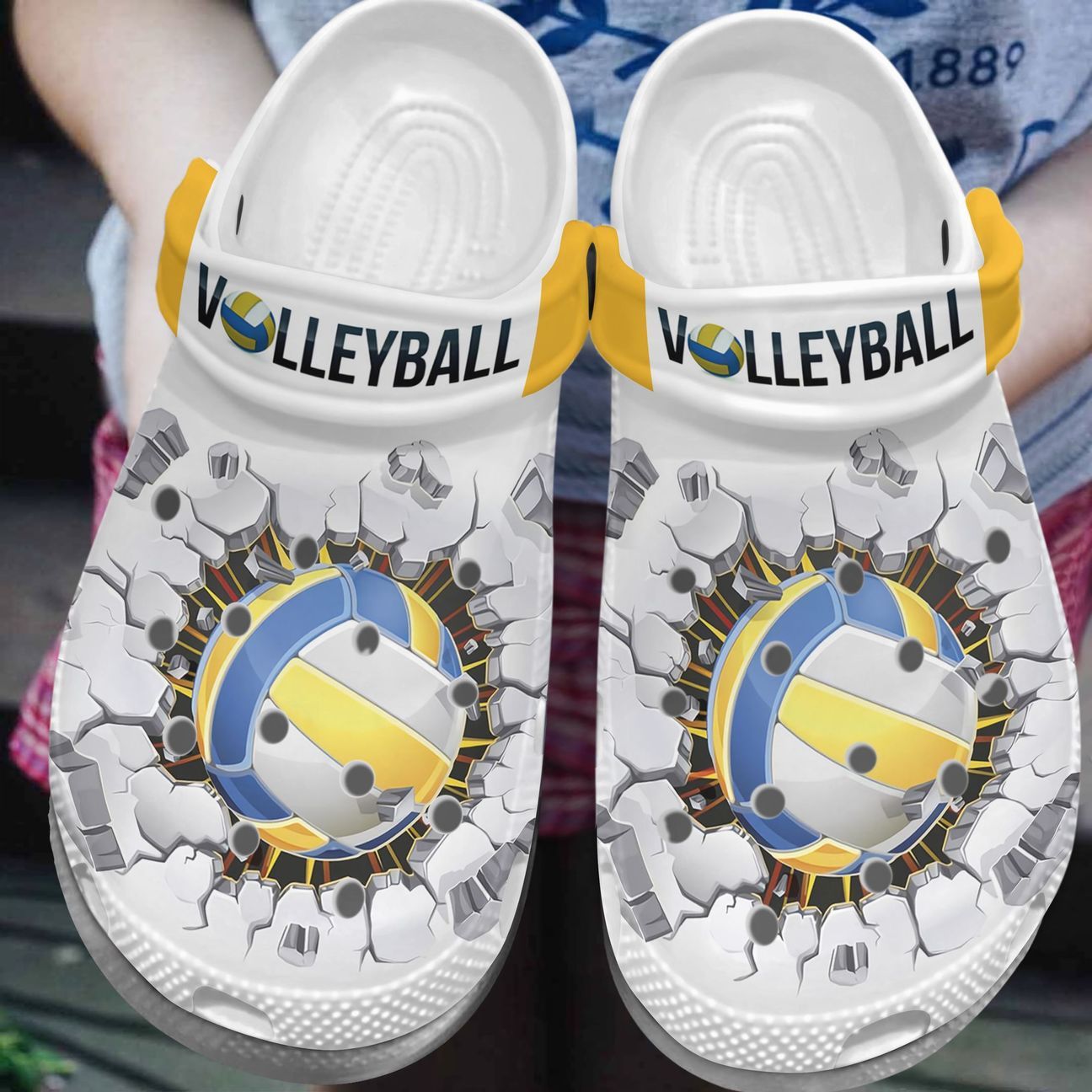 Volleyball Personalized Clog, Custom Name, Text, Color, Number Fashion Style For Women, Men, Kid, Print 3D 1