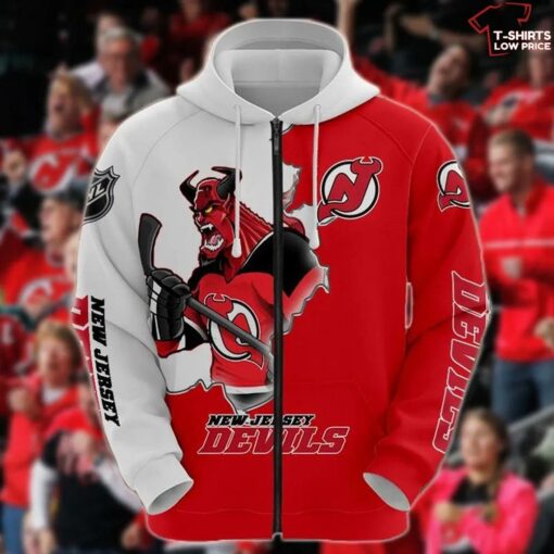 New Jersey Devils A 3D Zip Hoodie A95