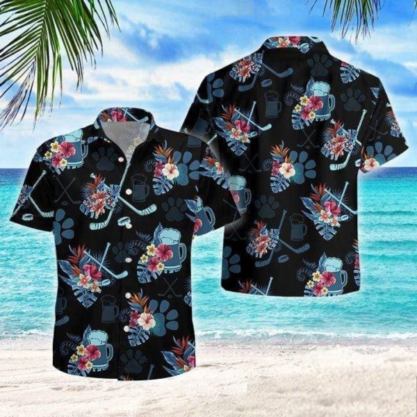 Hockey And Beer Tropical Hawaii Shirt Ha34709