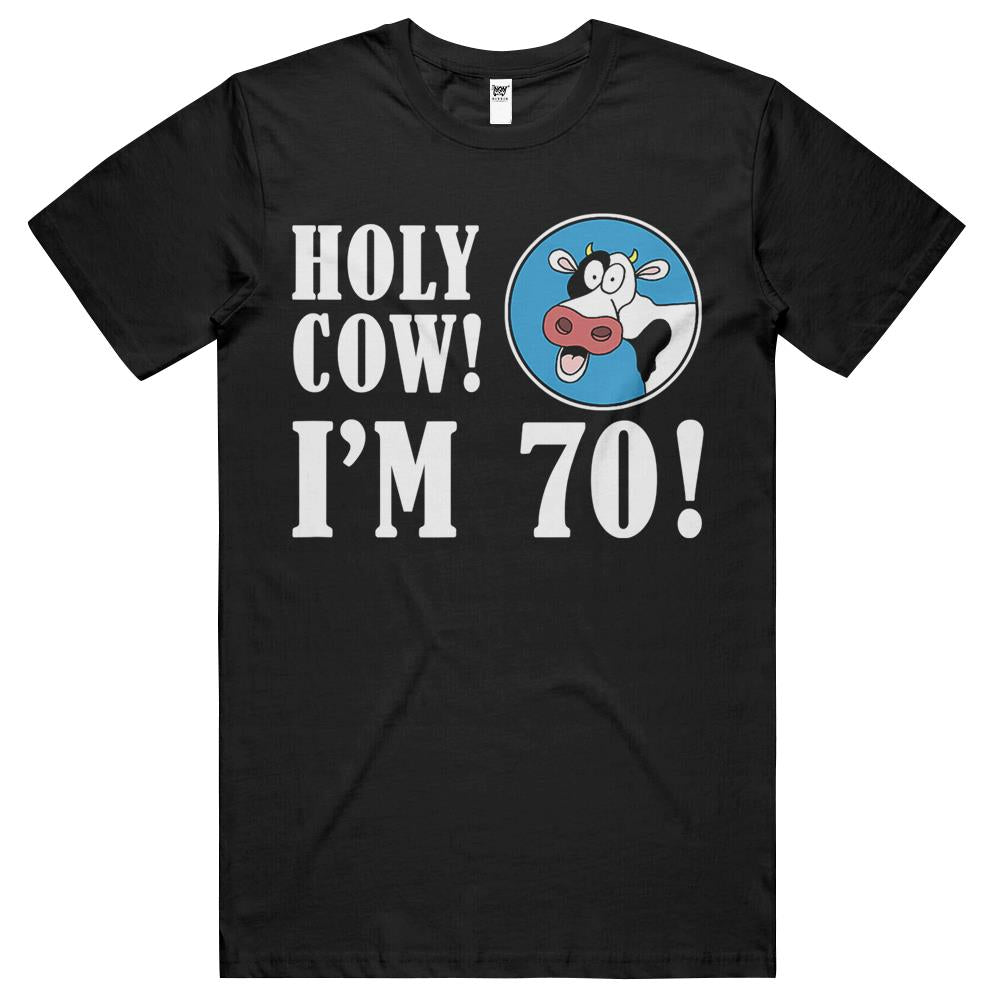 Holy Cow I’M 70 Funny 70Th Milestone Farmer Birthday T Shirts