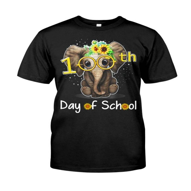 100Th Days Of School For Elephant Lovers Guys Tee