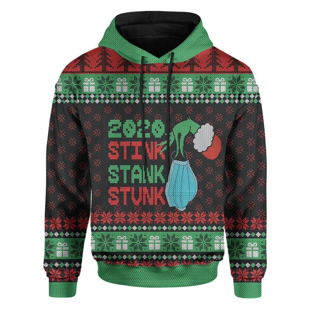 Alohazing 3D Stink Stank Stunk 2020 Ugly Christmas Hoodie