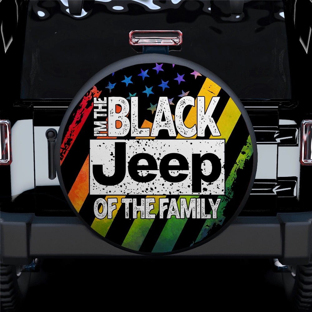 I’M The Black Jeep American Flag Color Car Spare Tire Covers Gift For Campers