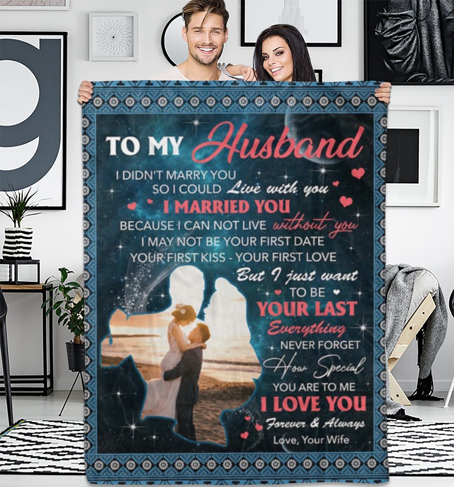 Personalized To My Husband Blanket From Wife Never Forget How Special You Are To Me Romantic Design Custom Photo