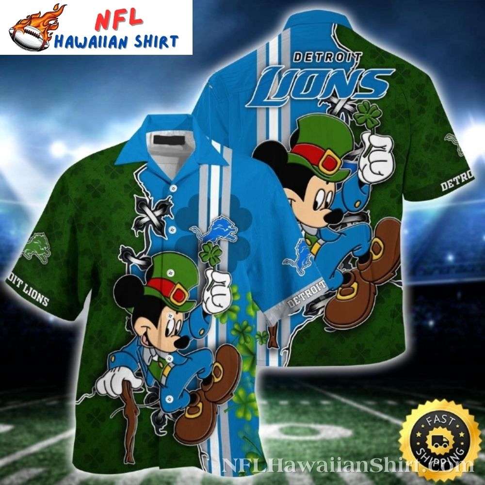 Mickey Mouse Saint Patrickæ Day Detroit Lions Hawaiian Shirt